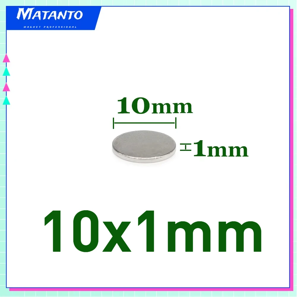 20/50/100/200/500PCS 10x1 Round Strong Magnet 10mm X 1mm Neodymium Permanent Search Magnet Disc 10x1mm Powerful Magnetic 10*1 mm