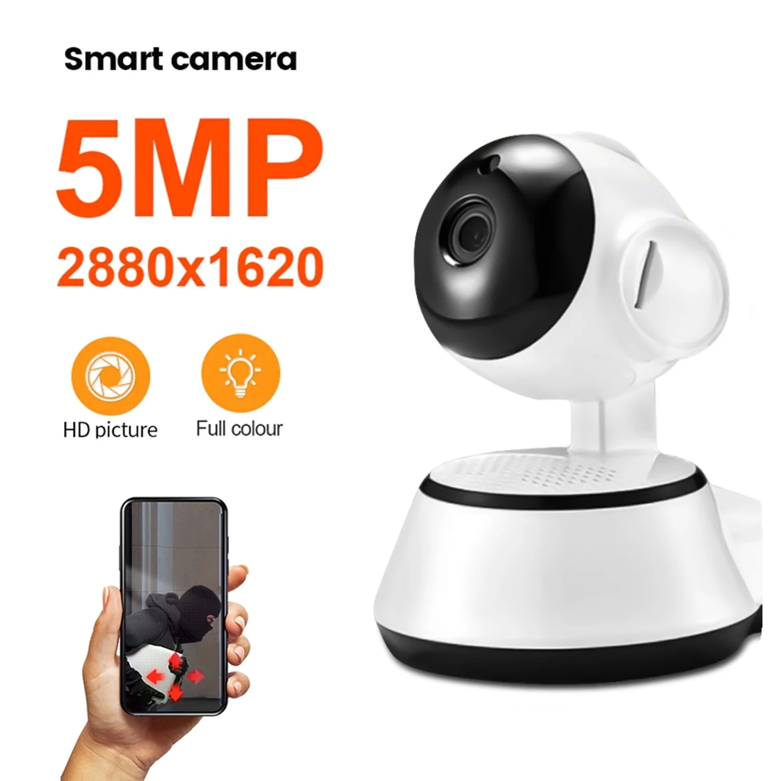 

5MP IP WiFi Camera Surveillance Security Baby Monitor AI Human Tracking Cam Full Color Night Vision CCTV Indoor Video Camera