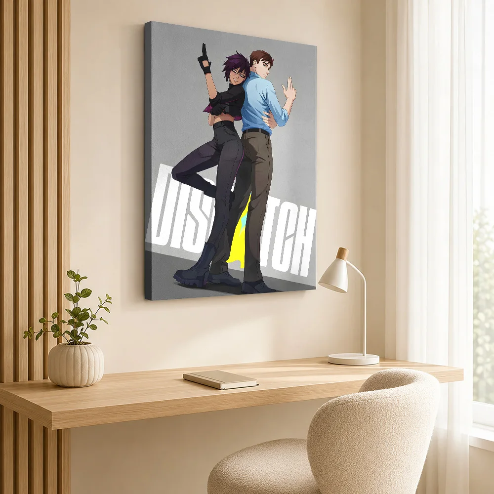 Dispatch Fanart Framed Canvas Poster Customized Photo Gaming Anime Wall Paintings Decoration for Game Room Gift for Collectors