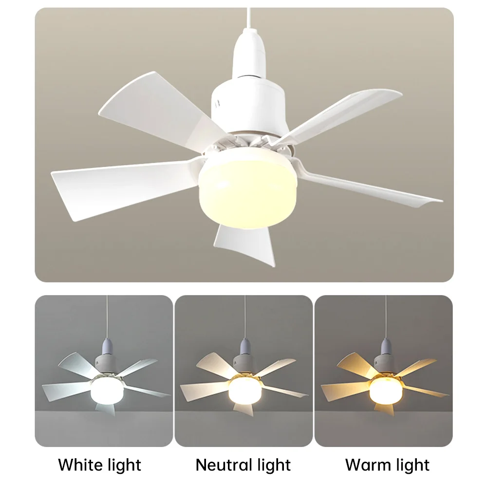 30W Ceiling Fan Light E27 Base Silent Electric Fan Lamp With Remote Control Dimming Ceiling Fan Light for Living Room Bedroom