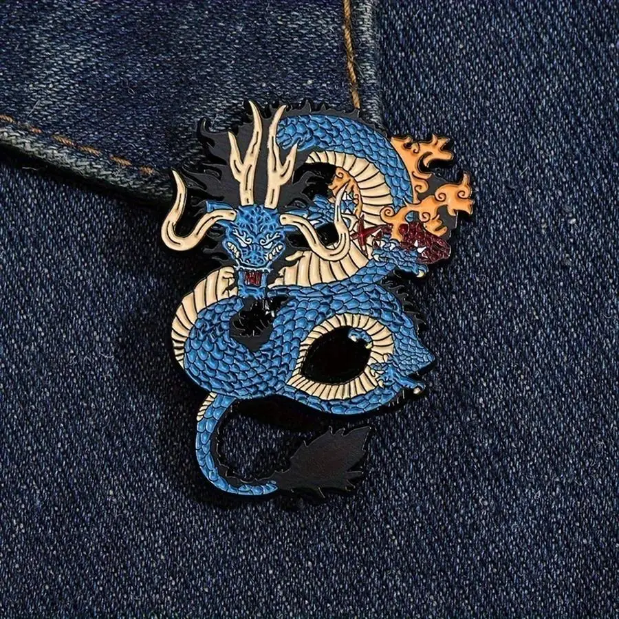 1/5/10/20/50/100pcs Chinese Loong Small Group Metal Badge Ins Fashion Creative Versatile Decoration Pin Bag Mixed Color Mini Ite