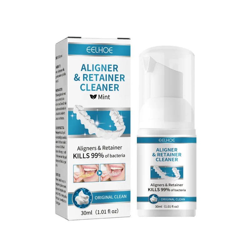 30ml Denture Cleaner Reduce Sensitive Dirt Mouth Cleaner Fresh Breath Whitening Stain-removing Retainer Foam Cleanser