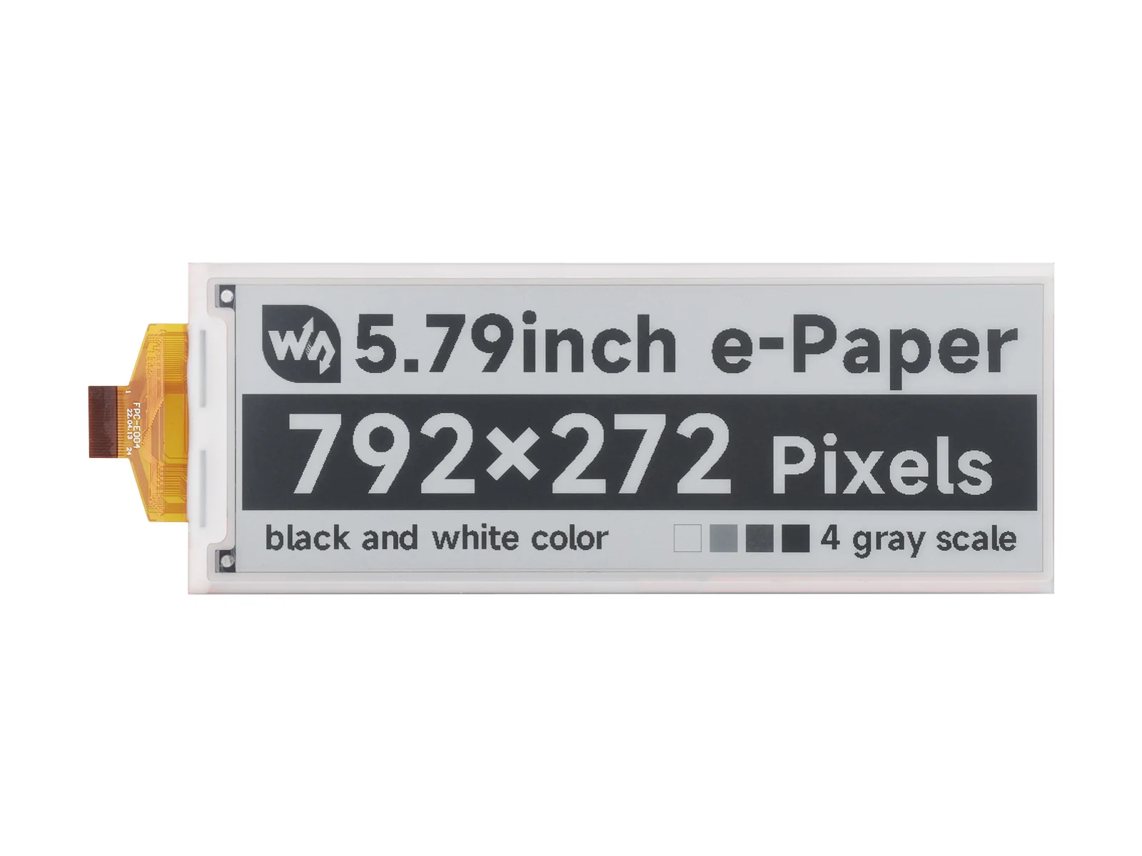 

5.79inch E-Paper raw display, e-ink display, 792x272, Black/White, SPI Communication,Low Power,Paper-Like Effect