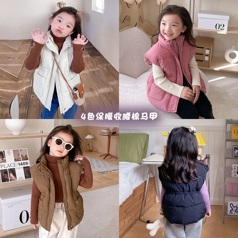 2024 new winter fashion Baby girl kids down vest cotton  children clothes