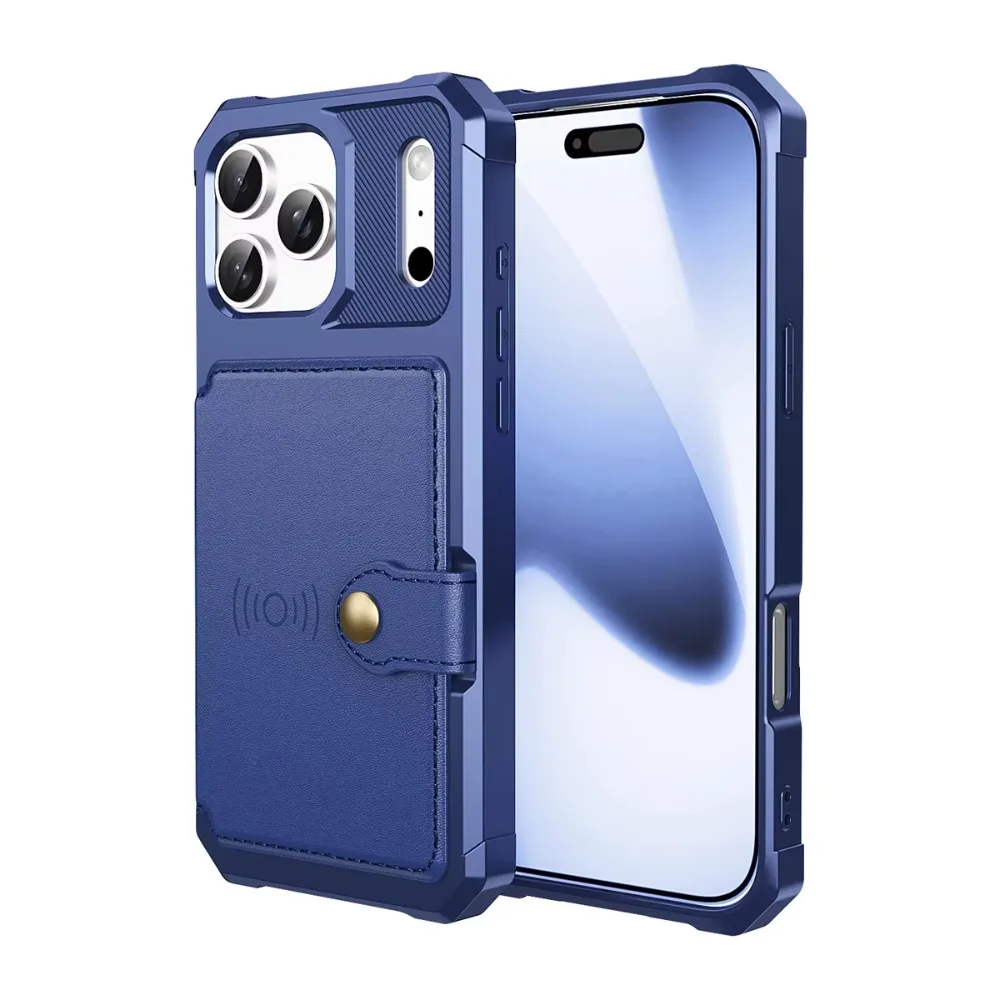 Wallet Phone Case Card Holder for Apple IPhone 17 Air 16E 16 15 14 Plus 13 12 Pro Max Hybrid Rubber Bumper Back Flip Cover view 6