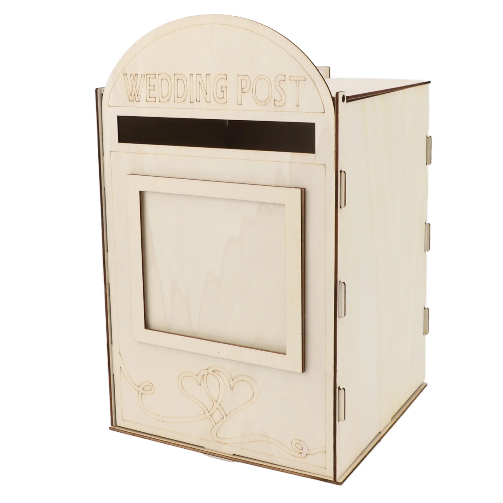 

DIY Wooden Wedding Mailbox Post Box With Lock Key For Reception Wedding Anniversary Party Decoration