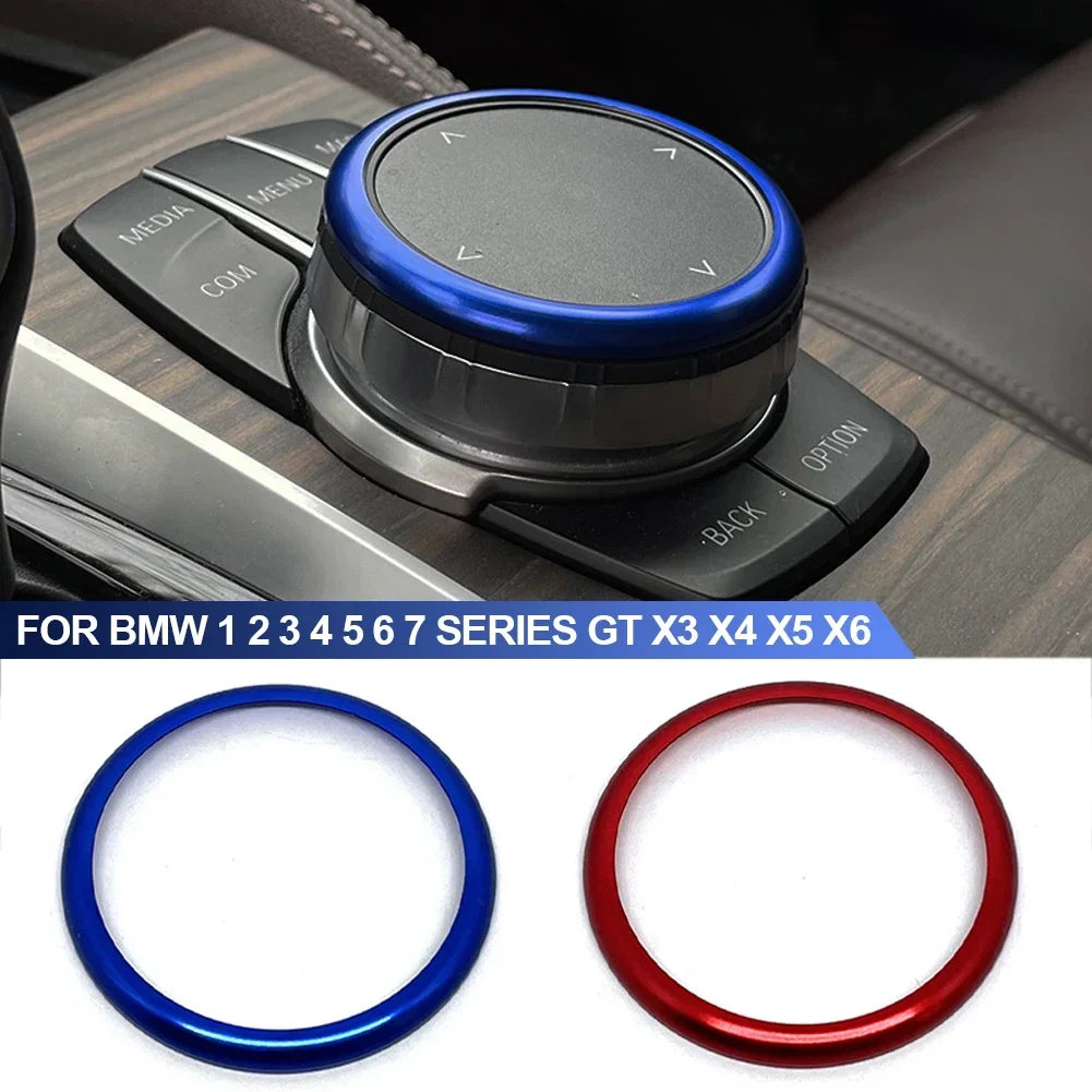 Red Aluminum Car Ring Center Console IDrive Multimedia Controller Knob Ring for -BMW 1 2 3 4 5 6 7 Series X3 X4 X5 X6