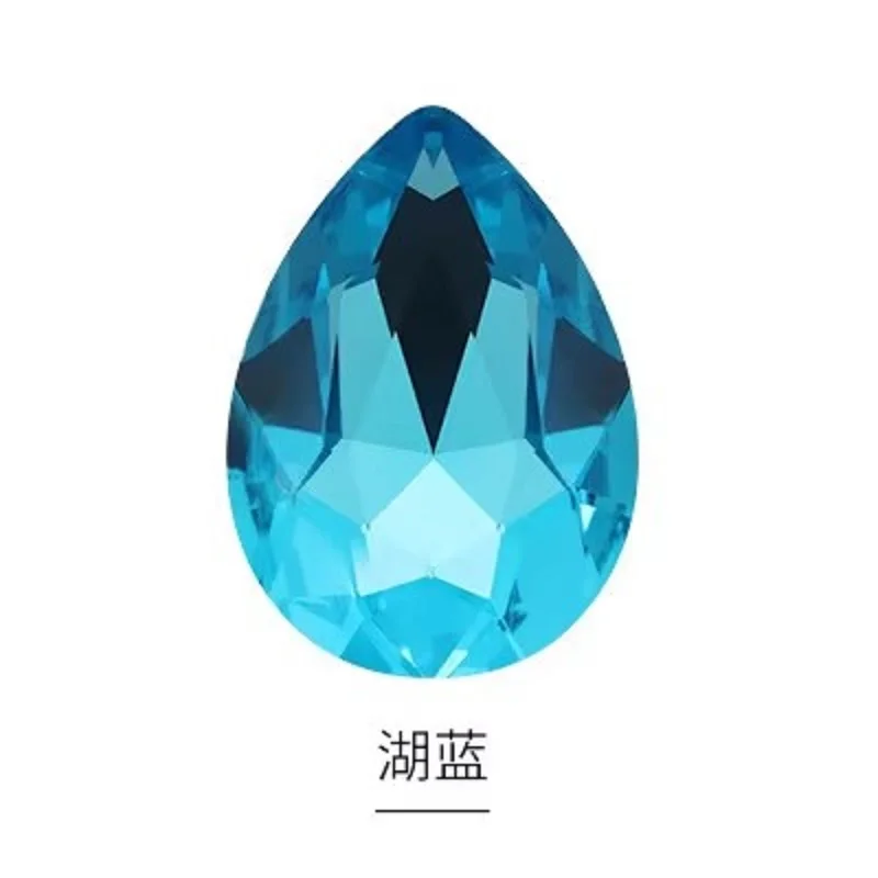 Glass Crystal Turquoise blue nice colors Waterdrop water drop teardrop shape Glue on rhinestone beads handicraft Photo frame diy