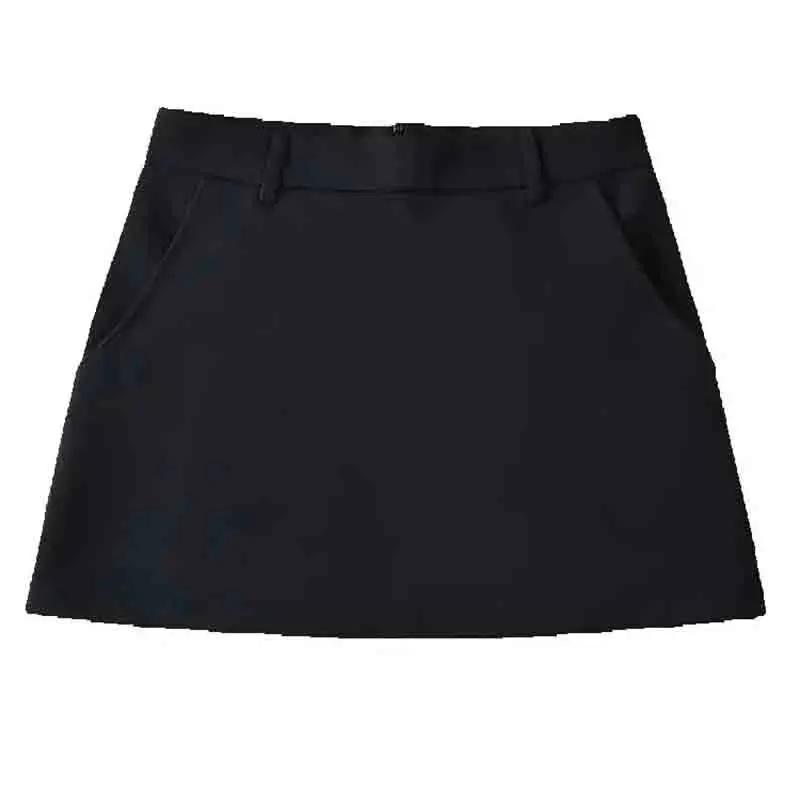 UETEEY Women Fashion Solid Back Zipper A-Line Mini Skirt Vintage High Waist Female Chic Lady Skirts