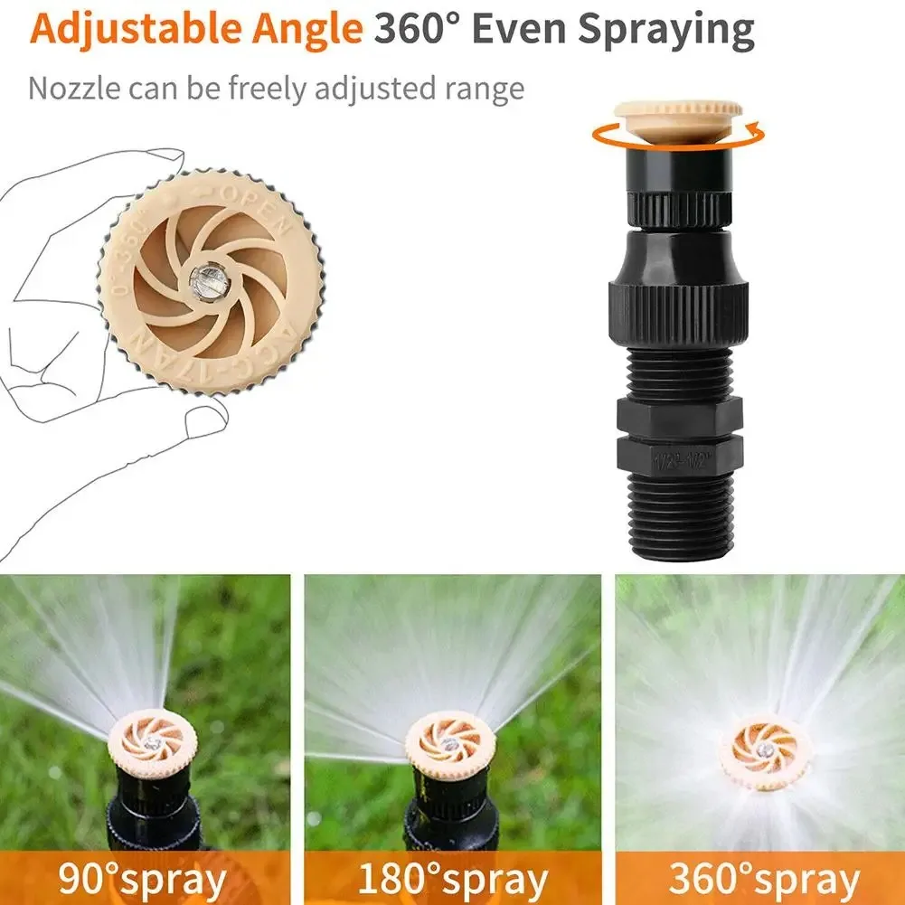 360 ° Automatischer Sprinkler, rotierendes Garten-Rasenbewässerungssystem, große Flächenabdeckung, Wassersprinklerdüse, Bewässerungszubehör – Detail 9