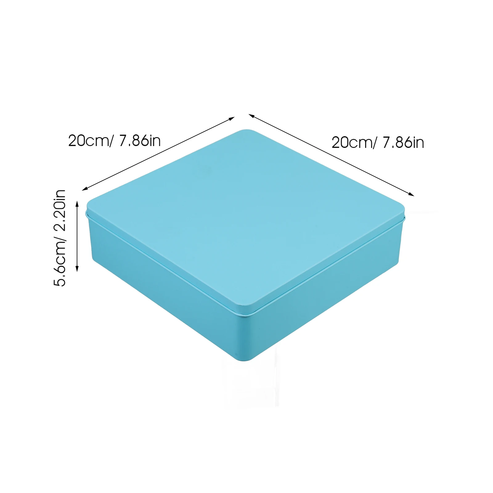 

Large Metal Tin Box Cookie Candy Storage Container Lid Decorative Tinplate Box Home Office Kitchen Present Packaging Blue