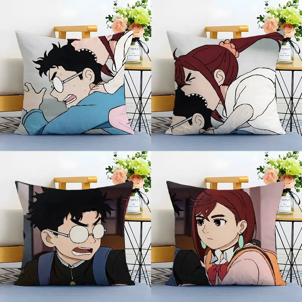 

D-Dandadanss Couple Pillow Case Anti-dustmite Pillowcase Invisible zipper silky short plush Sofa cushion cover