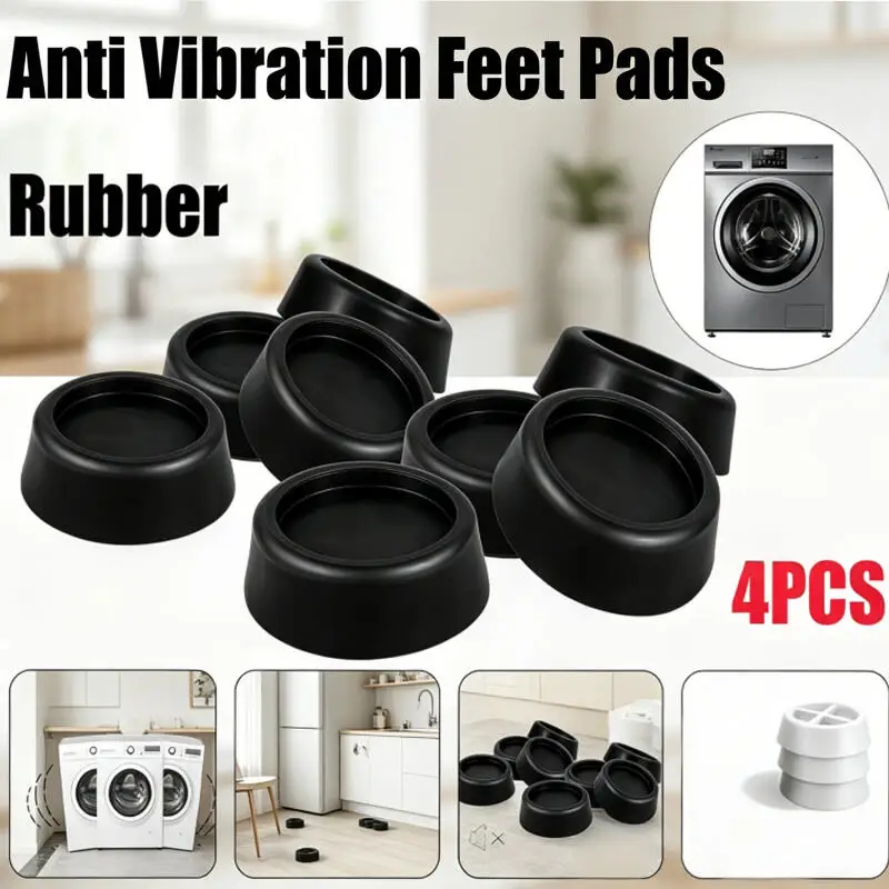 4/8 Stück Anti-Vibrations-Pads Geräuschreduzierende Gummifüße Universelle Beinunterlagen für Waschmaschinen und Möbelstabilität – Detail 1