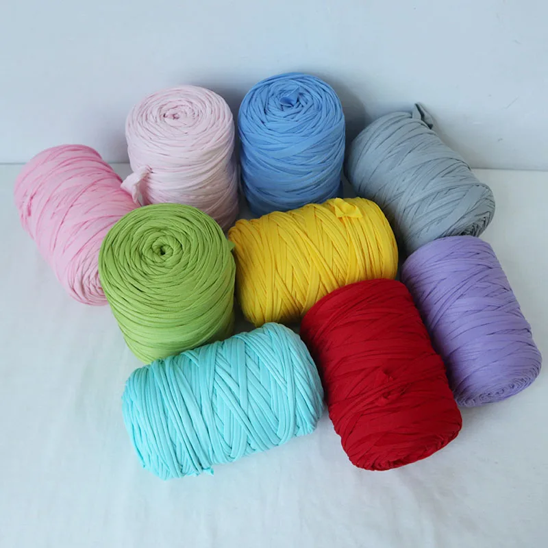 Crochet Cloth Yarn Thick Cotton T shirt Yarn For Crochet tricot DIY Blanket Carpet Handbag Purse Cushion Hand Waved Threads 400g