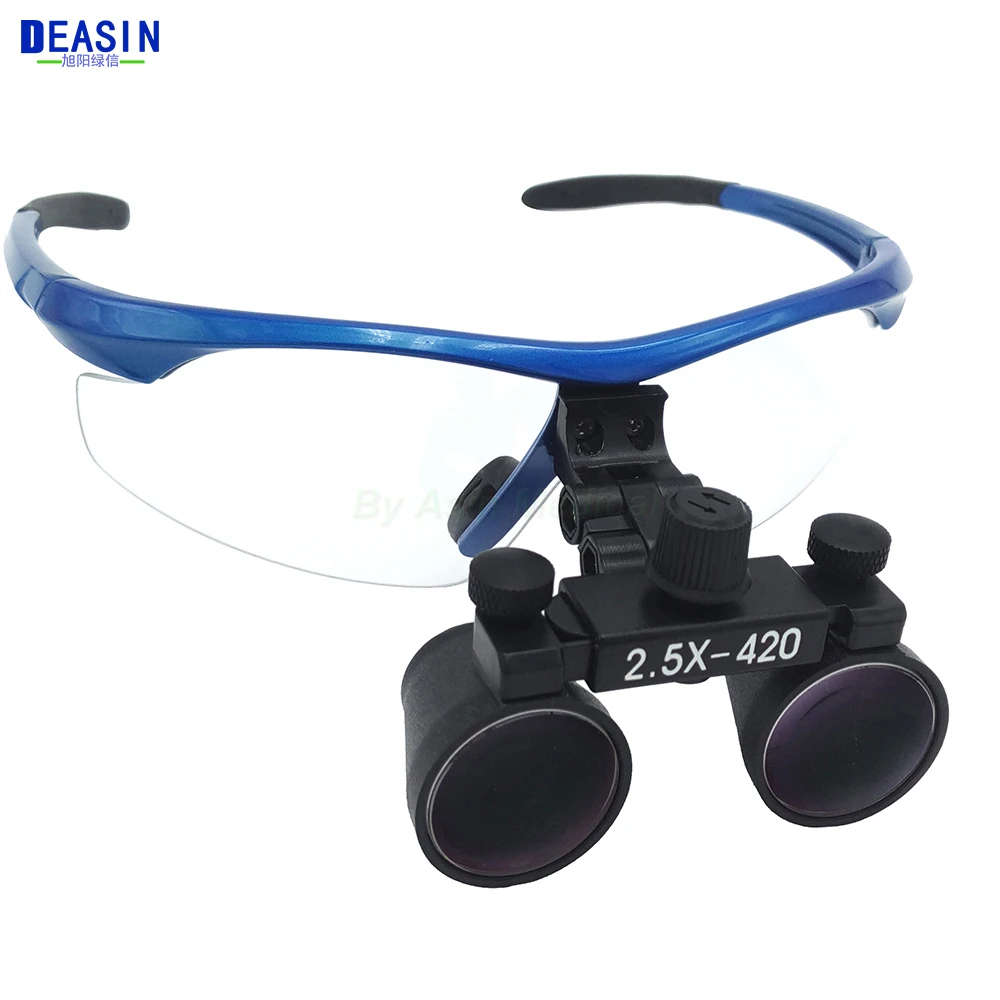 2.5X420mm Portable Ultra-light Blue  Doctor Surgical Medical dental Loupe Optical Glass