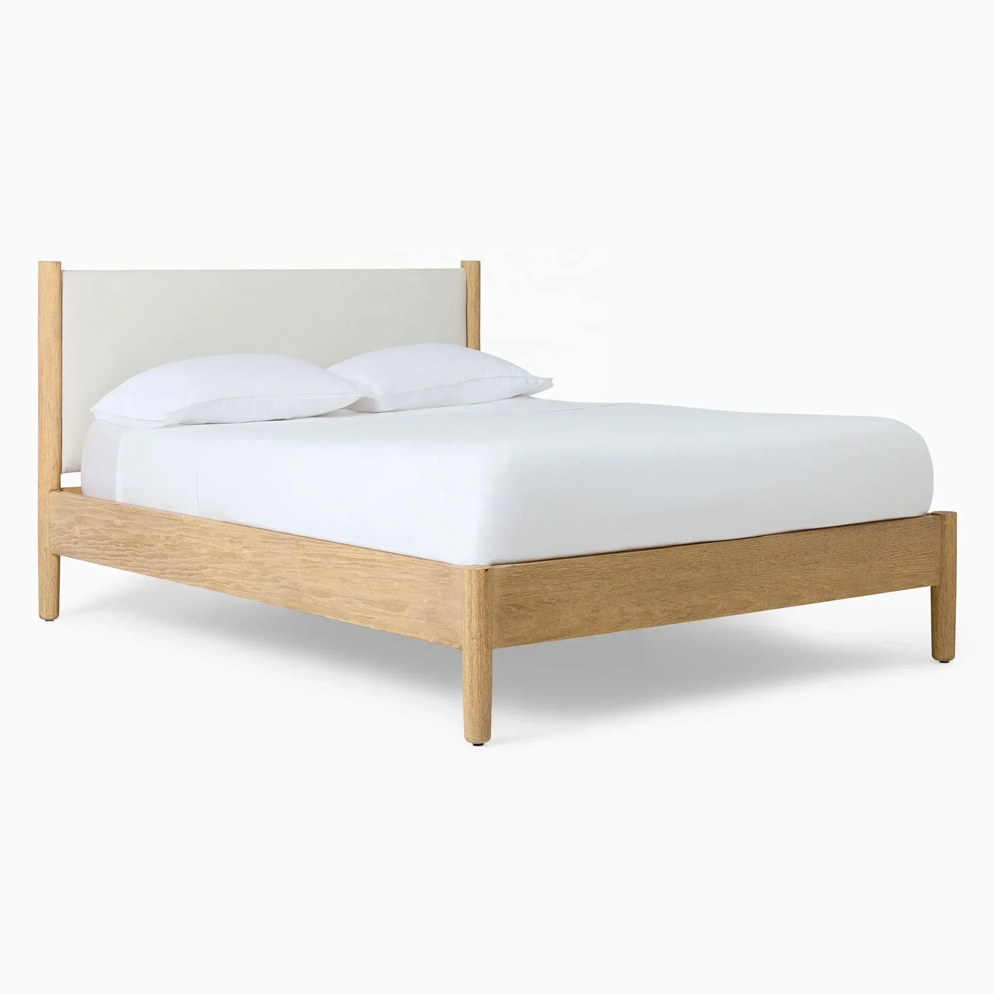 Contemporary Mid-Century Style Solid Oak Bed Frame for Bedroom Beautiful French Den Wall Bed in King or Queen Size