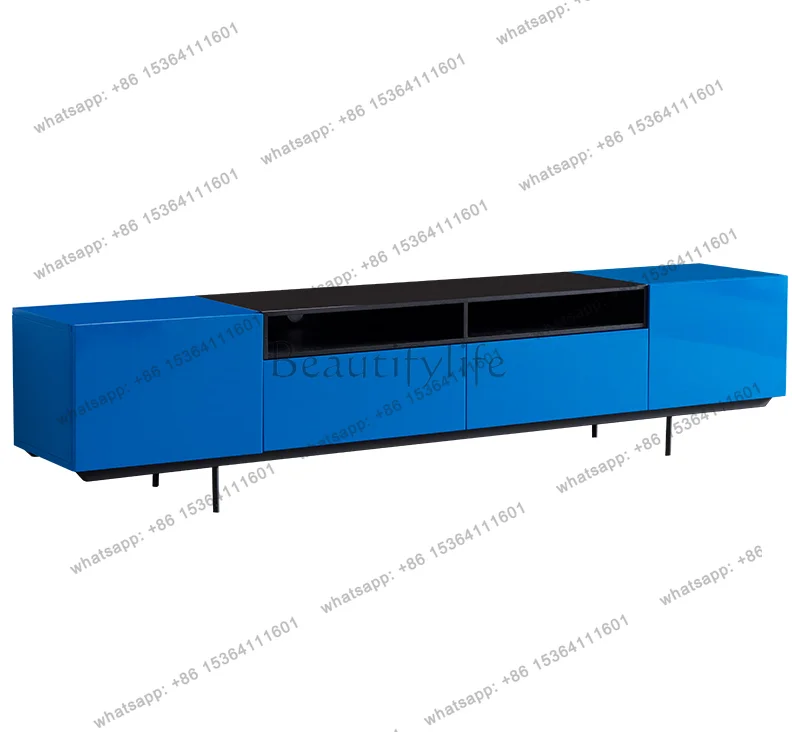 

Modern minimalist style minimalist TV locker peacock blue bright living room original small apartment cabinet