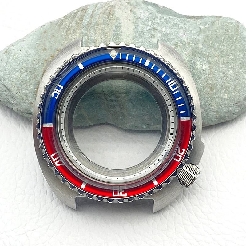 44mm Silver 6105 6309 Abalone Turtle Watch Case Fits NH35 NH36 Automatic Movement 200M Water Resistance Men Diving Case Custom