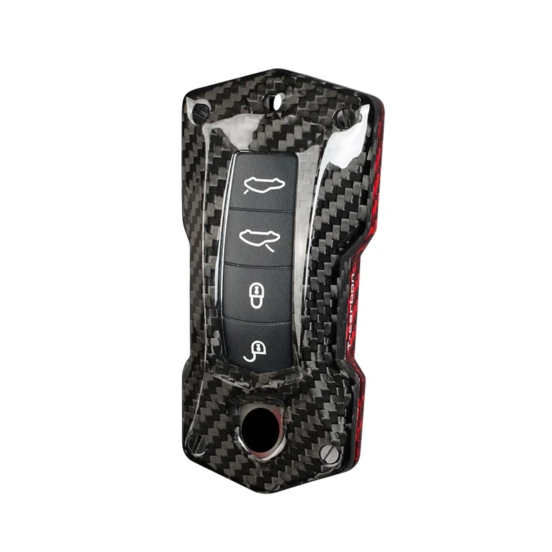 Car key Case bag Carbon fiber remote control housing cover For PORSCHE MACAN Panamera Cayenne