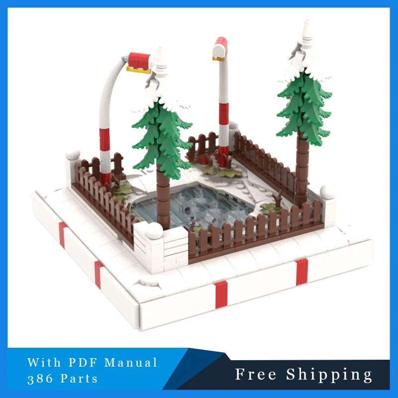 

386 PCS MOC Creative MOC Building Blocks Model Sliding Ice Lake Technology Cool Modular Children's DIY Assembly Puzzle Gift Sets