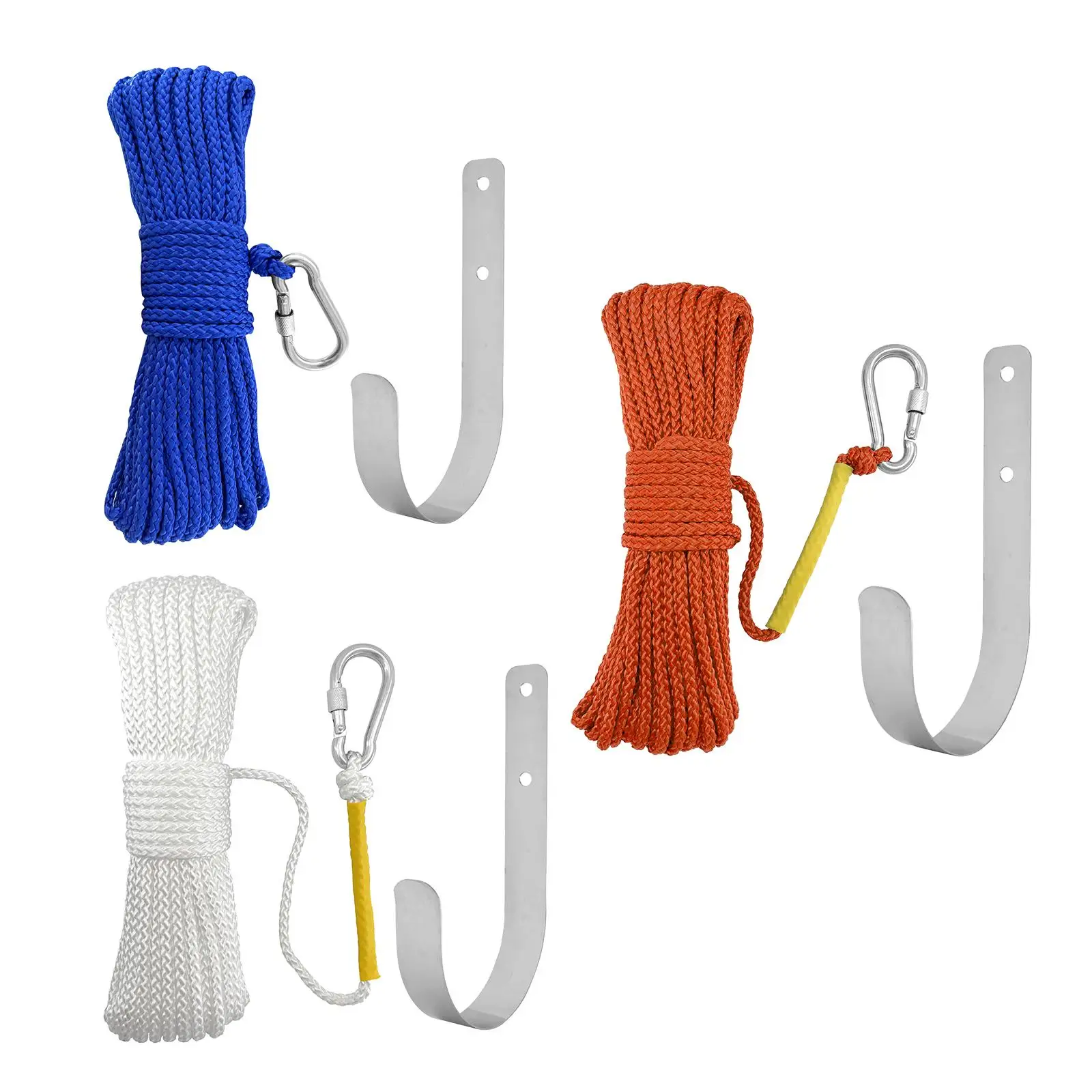 Fishing Nylon Rope Set with Spring Hook Line Rope for Magnet Fishing