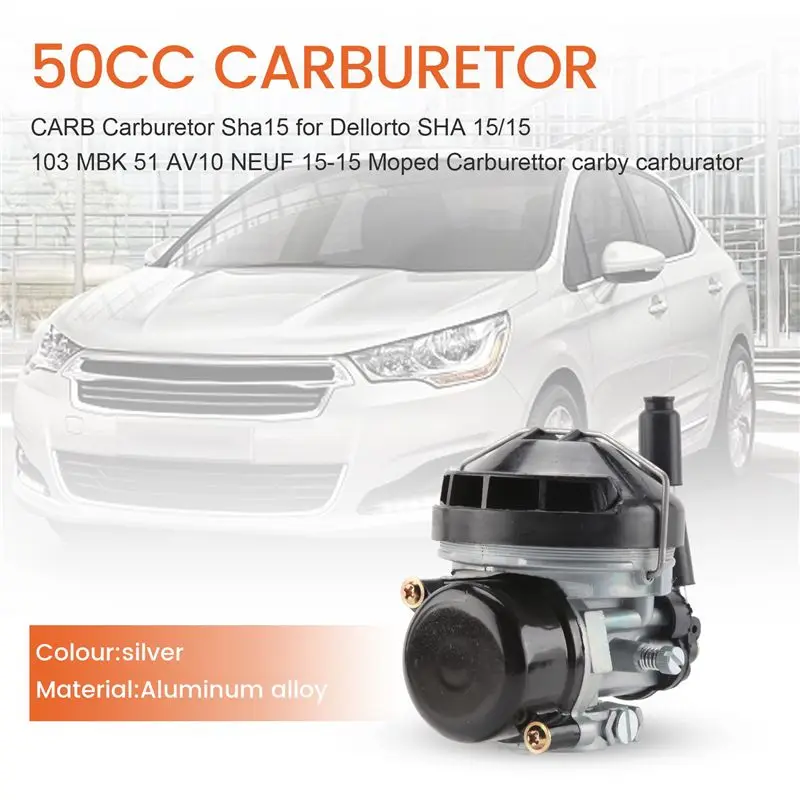 ABIB -50Cc Vergase Carburetor Sha15 For Dellorto SHA 15/15 103 MBK 51 AV10 NEUF 15-15 Moped Carburettor Carby Carburator