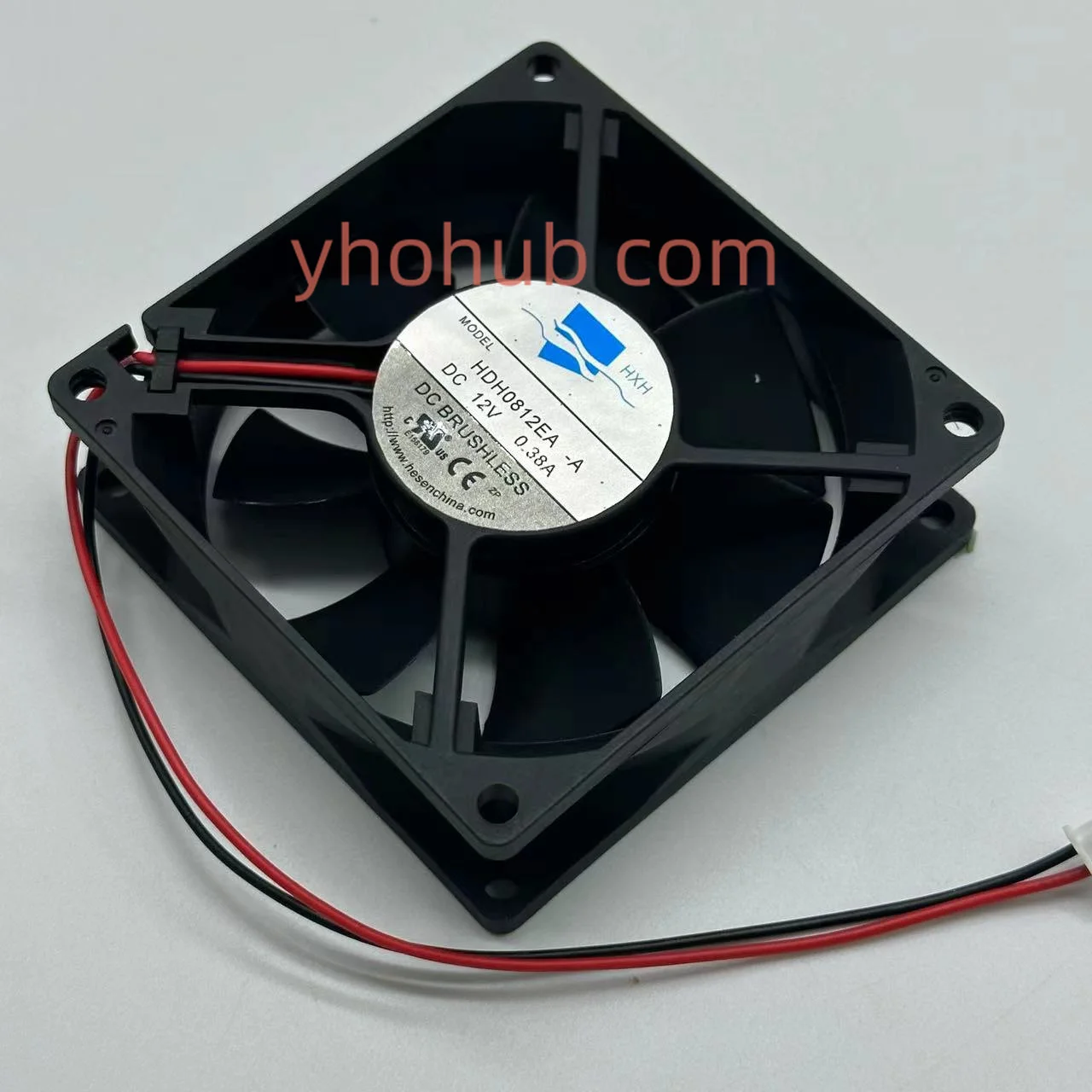 HXH HDH0812EA DC 12V 0.38A 80x80x25mm 2-Wire Server Cooling Fan