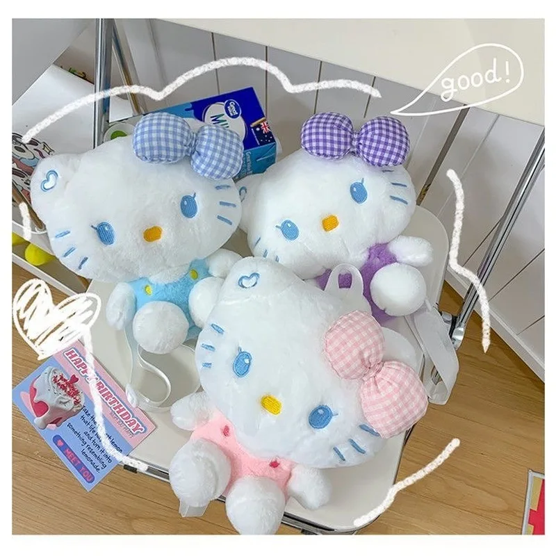 Kawaii Sanrio Hello Kitty Pluszowy plecak Kreskówka Śliczne dzieci Lalka Miękka torebka Tornister ze zwierzętami Mini torby Prezent urodzinowy i świąteczny