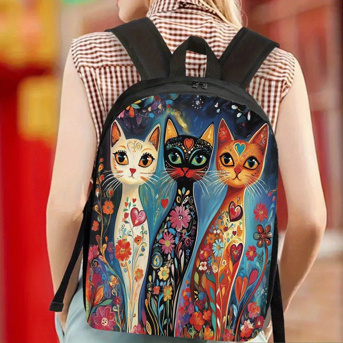 

Authorized 1pc, a Large Capacity 17-Inch Casual Backpack in Cartoon Style for Laptops with a Water Bottle Holder - Lightweight A