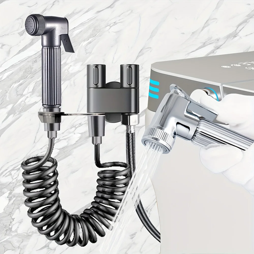 

Metal spray gun mini bracket 1 in 2 out stainless steel water valve set/suitable for balcony, bathroom, etc./flushing work
