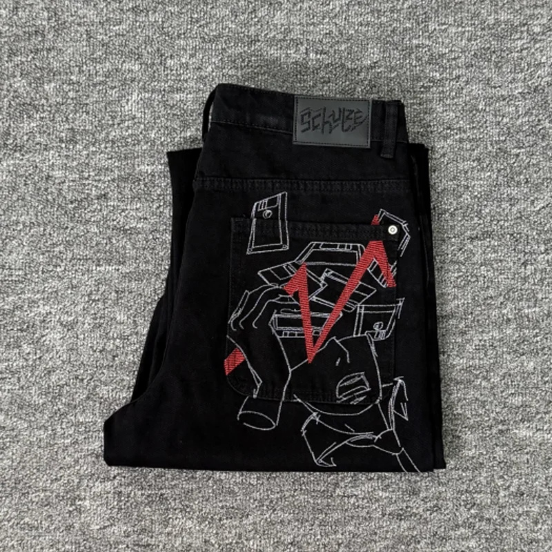 26SS American Style DERSCHUTZE Jeans High-quality Embroidered Heavy Duty Pants Stock