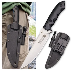 Cuchillo recto de caza M390 multifuncional americano, cuchillo recto táctico para acampar en la jungla, mango G10, cuchillo de supervivencia al aire libre