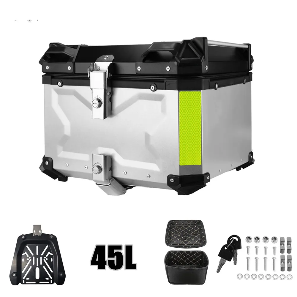 45L Universele Motor Achter Top Box Bagagekoffer Motos Opslag Kofferbak Slot Reizen ABS Plastic Gereedschapskist