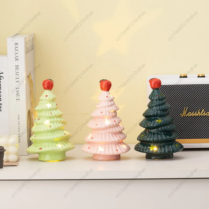 

Cartoon Christmas Tree, Star Night Light Decoration Ornament, Ceramic Transparent Ambient Light, Christmas Creative Gifts
