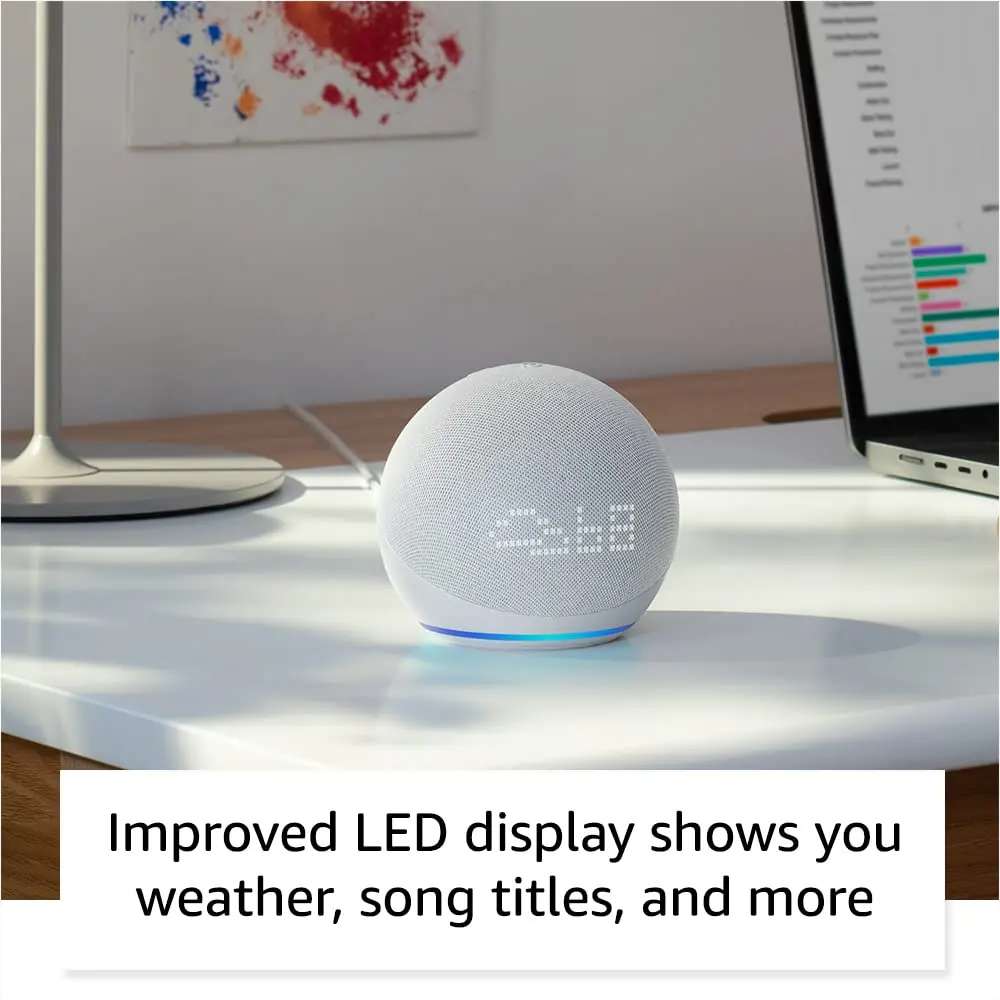 Promo For Original Alexa Echo Dot 5th Generation Smart Speaker  Echo Dot (5th Gen)   clock time display Echo Dot5