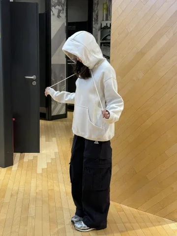 Nike Sportswear Phoenix Fleece Oversized Women Solid Color Loose Pullover Hoodie with Long Sleeves Brown Color DQ5861-104