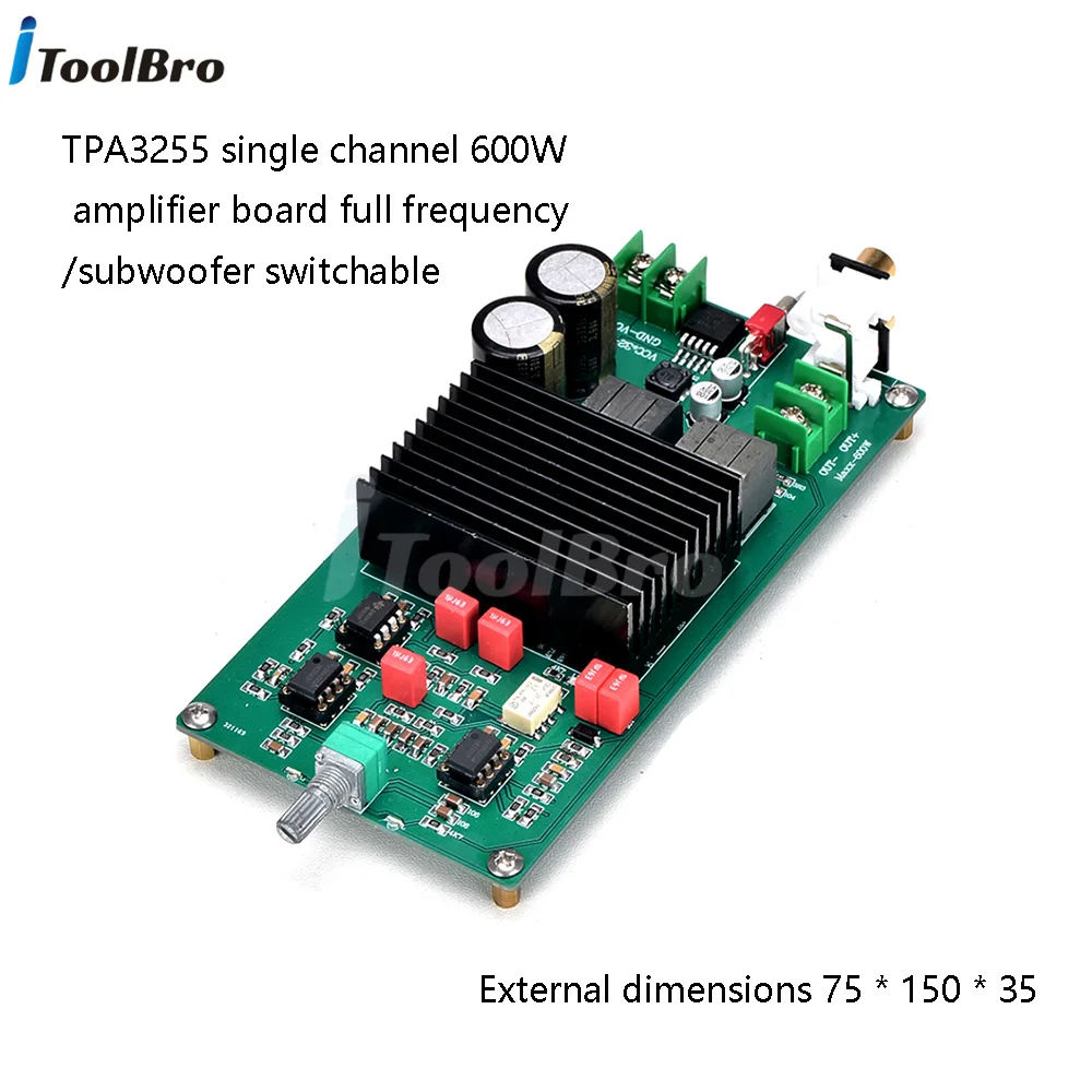 TPA3255 Mono Digital Power Amplifier Board 600w High Power Full-range Subwoofer Amp HIFI Class D Amplifier Audio DC30-42V