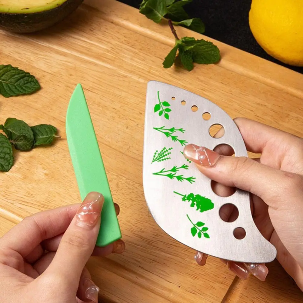 Multifunctional 9 Holes Herb Stripper Herb Vegetable Tool Cooking Kitchen Tools Herb Cutter Stainless steel