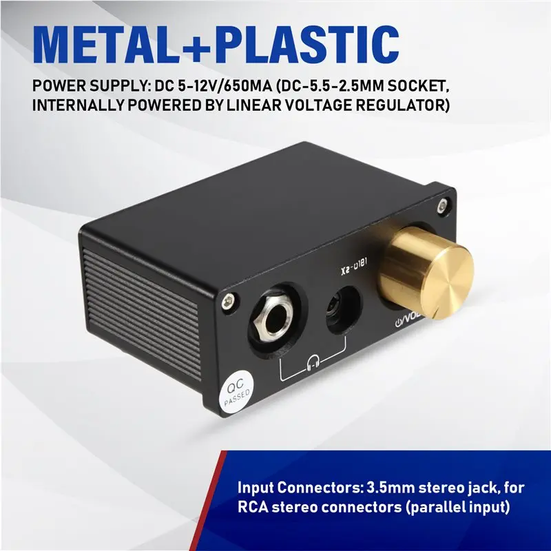 AU61-XZ-U101 DC 5-12V For RCA Audio Amp Headphone Amplifier Linear Stereo For 3.5Mm/6.35Mm Headphones, Home Audio System