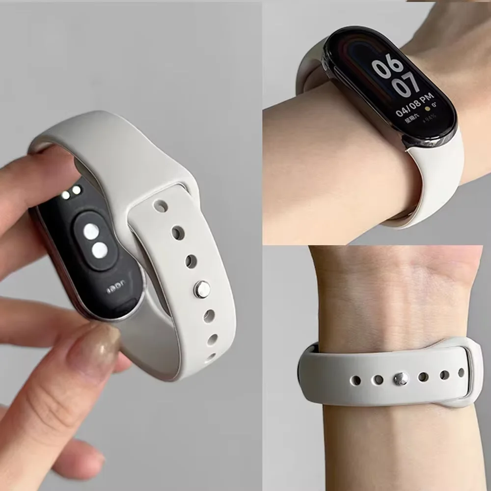

Sports Silicone Strap For Xiaomi Band 10/9/8 Soft Comfortable Metal buckle Bracelet Wristband For Miband 8/9/10 Replacement Belt
