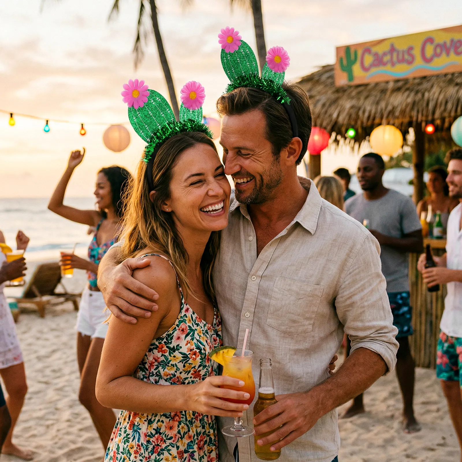 

2Pcs Cactus Styled Hairband Hair Hoop for Girls Women Party Hair Decoration Spring Headband Festival Photo Prop Headwear