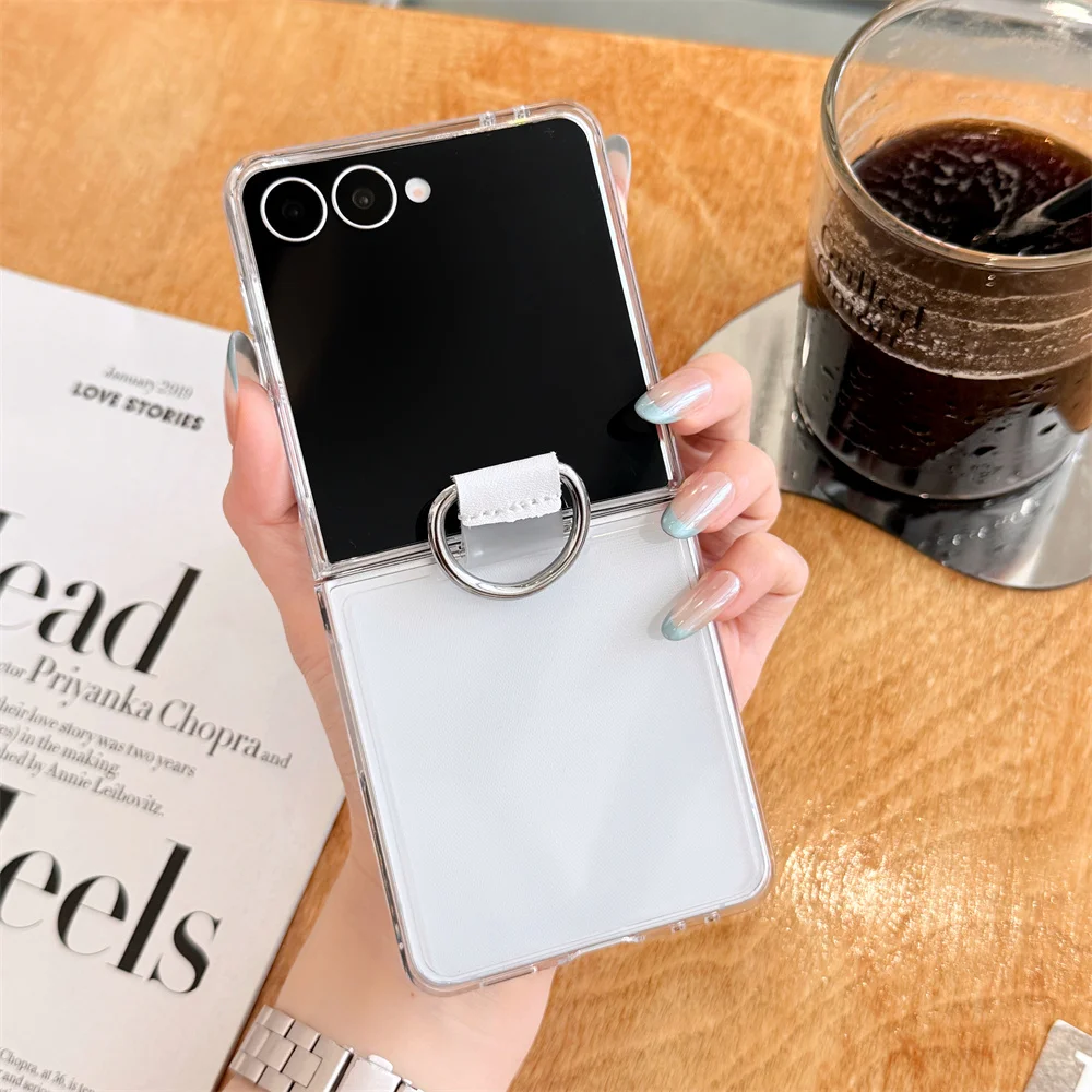Weiche Silikonhülle mit Ring für Samsung Galaxy Z Flip 7 6 5 4 Flip5 Flip6 Flip7 FE Scharnier All-Inclusive-Schutzhülle