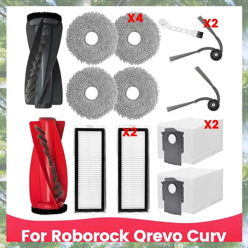 

L73A 2025-для пылесоса Roborock Qrevo Curv, запасные части, основная боковая щетка, фильтр Hepa, швабра, тканевые мешки для пыли
