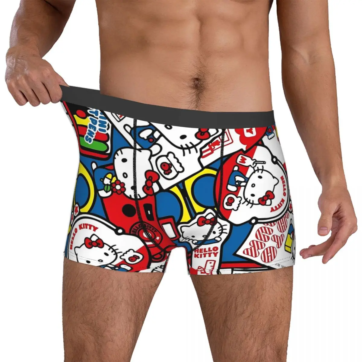 Custom Hello Kitty Lover School Supplies Man Boxers Briefs Cozy Underwear Printed Humor Underpants