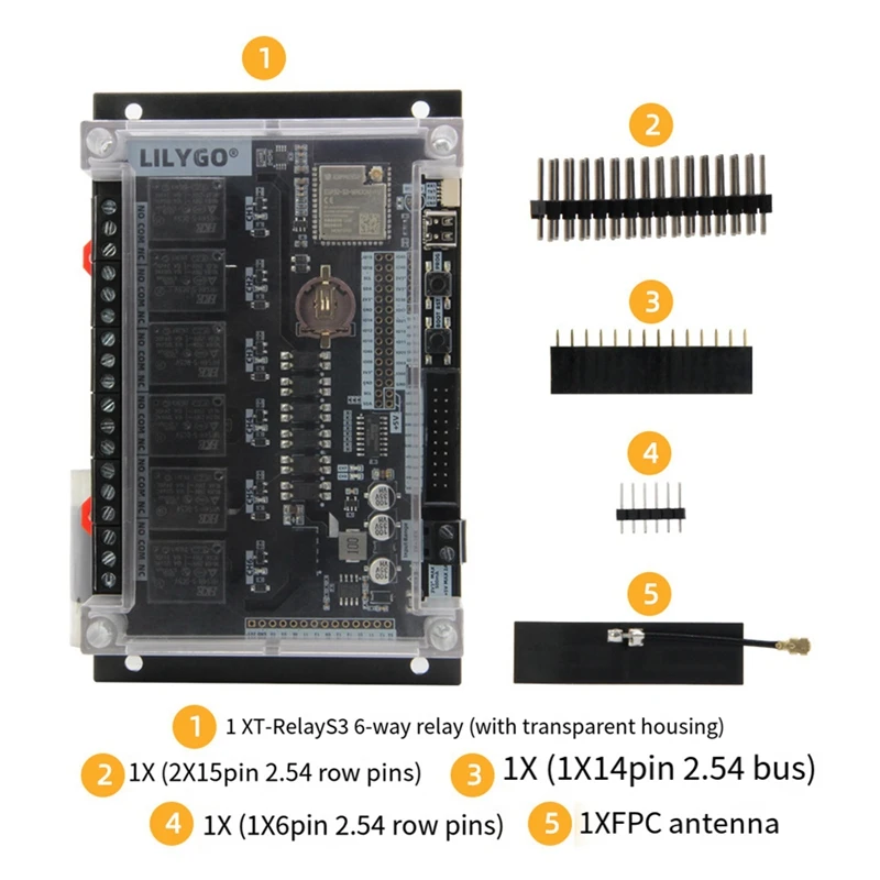 LILYGO T-Relays3 ESP32-S3 6-Way Relay Development Board Wifi Bluetooth Wireless Module Expansion Board LCD Display