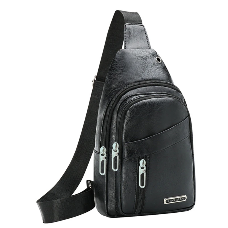 

Men Solid Color Chest Bag Adjustable Strap Casual Outdoor One Shoulder Crossbody Bag Daily Messenger Pouch