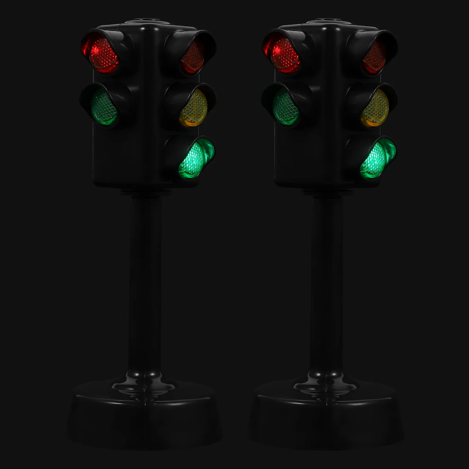 2 Pcs Small Child Kid Night Light Traffic Crosswalk Signal Red Children Model Toy