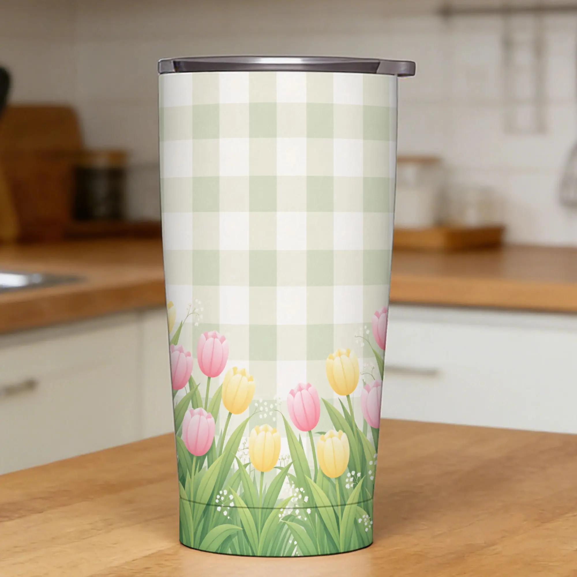 Tulip Spring Tumbler  Cold and Hot Keep Heat Stainless Steel Coffee Mug Graphic Car Mugs,