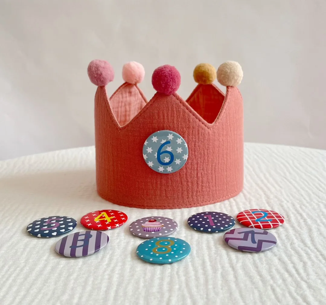 Baby Birthday Party Hat Mini Colorful Crown Headband Hat With Numbers Newborn Party Photography Props Birthday Party Decor Gifts