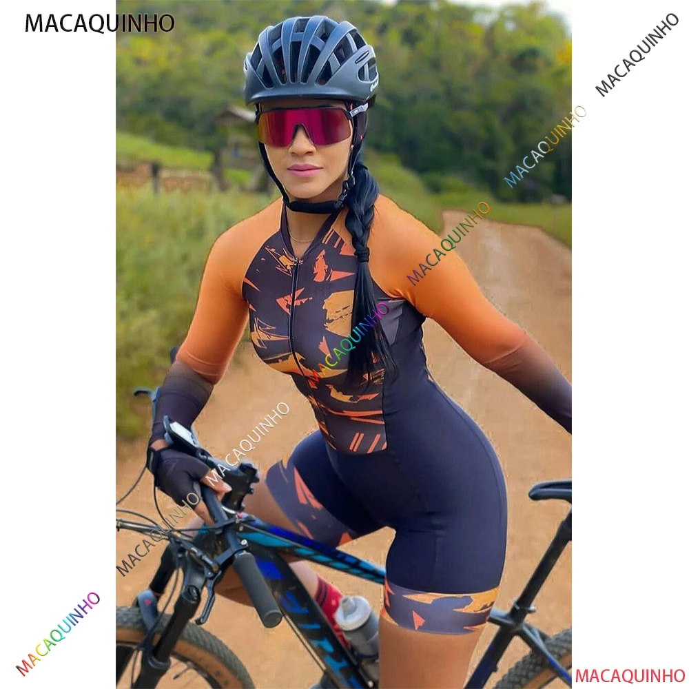 

Women's Long Sleeve Cycling Overalls Brazil 2022 Promotion Bicycle Triathlon Camouflage Jumpsuit